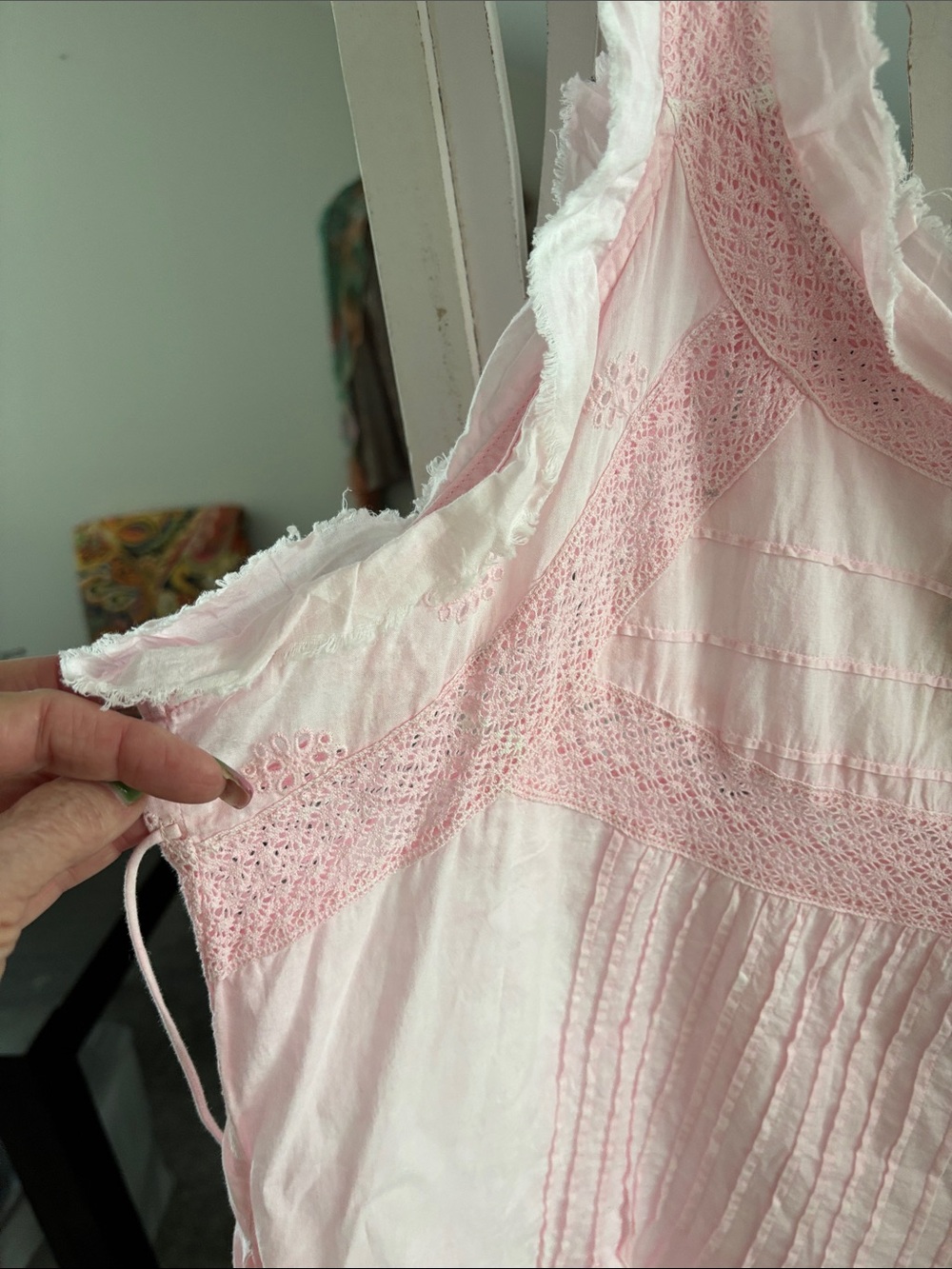 Light Pink Sleeveless Cotton Tunic Top - Picture 3 of 7